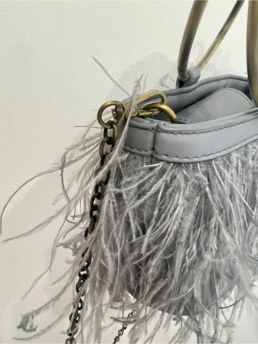 Anthropologie Evelyn Feather Bucket Bag